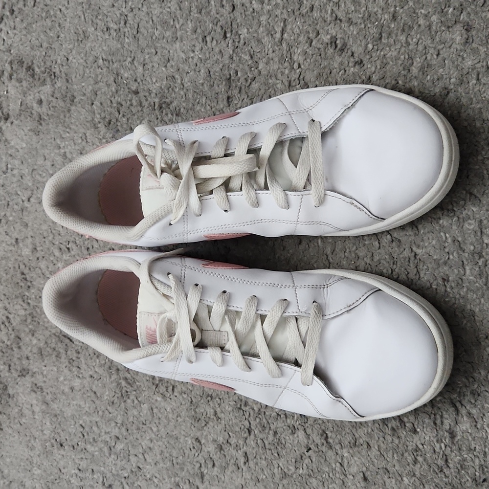 NIKE COURT VISION LOW WOMEN'S CASUAL SHOES WHITE/PINK OXFORD SIZE 10